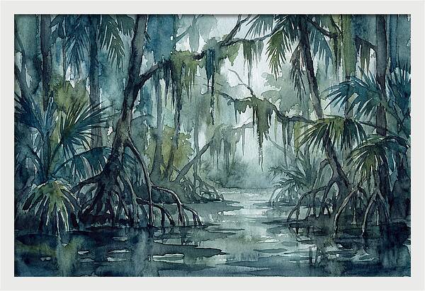 Swamp Serenity In Watercolor