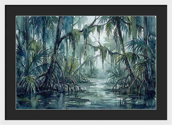 Swamp Serenity In Watercolor