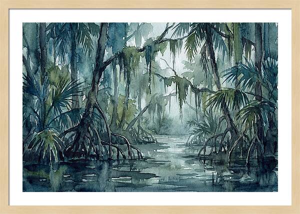 Swamp Serenity In Watercolor