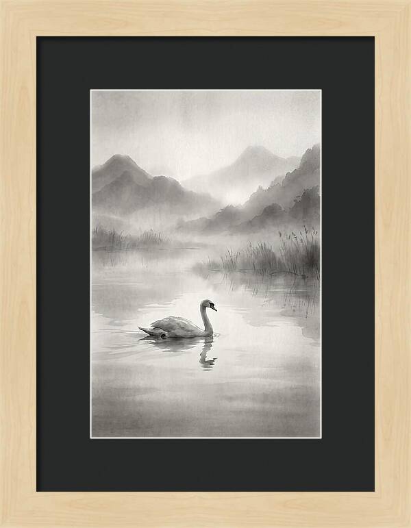 Swan Gliding Across Still Water