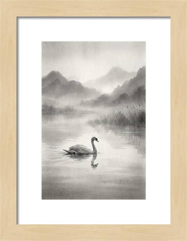 Swan Gliding Across Still Water