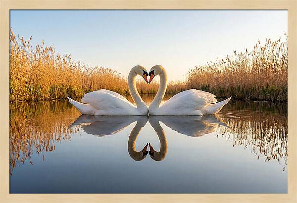 Swans Embracing In Serenity