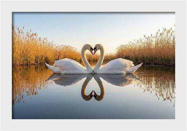 Swans Embracing In Serenity