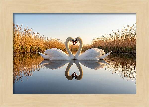 Swans Embracing In Serenity