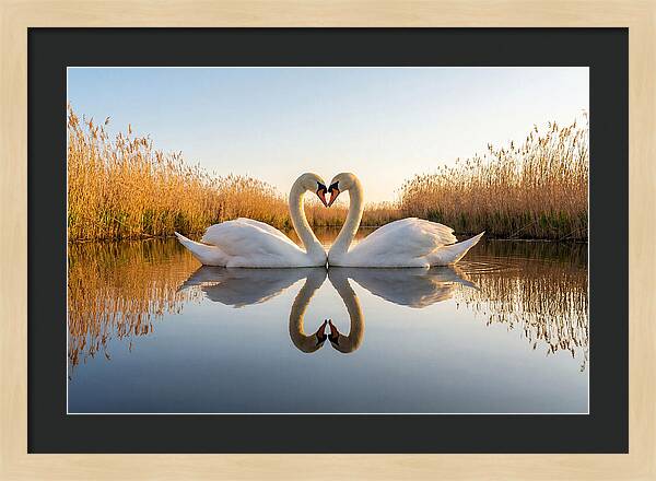 Swans Embracing In Serenity
