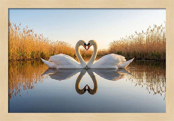 Swans Embracing In Serenity