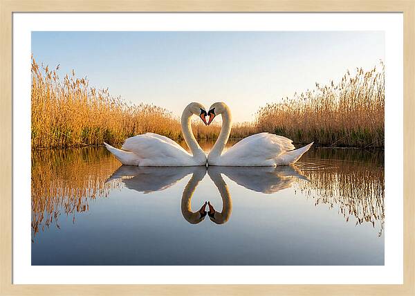 Swans Embracing In Serenity