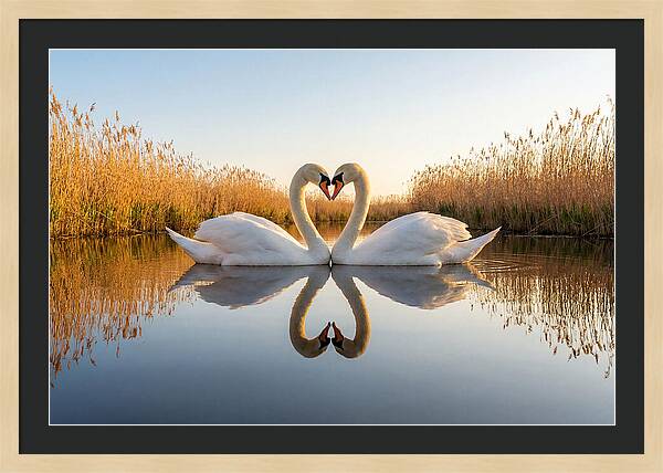 Swans Embracing In Serenity
