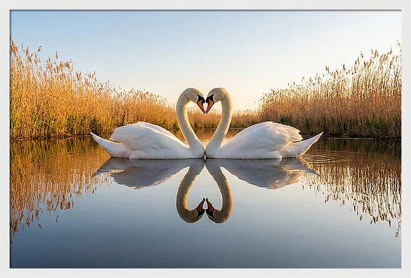 Swans Embracing In Serenity