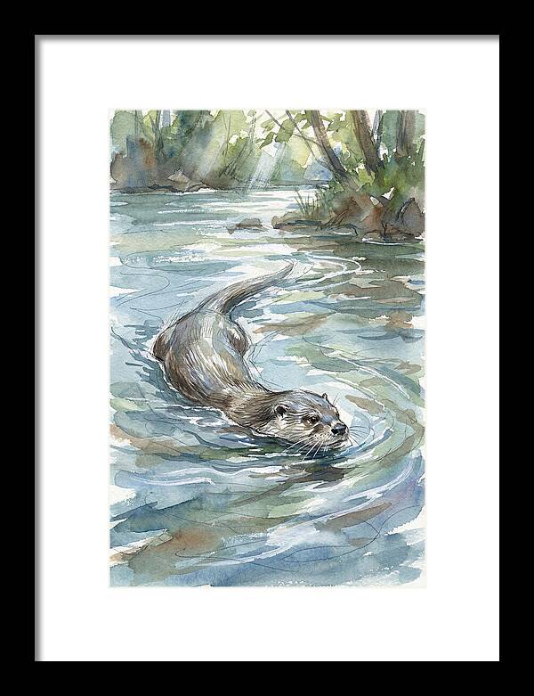 Swimming Otter In Tranquil Waters
