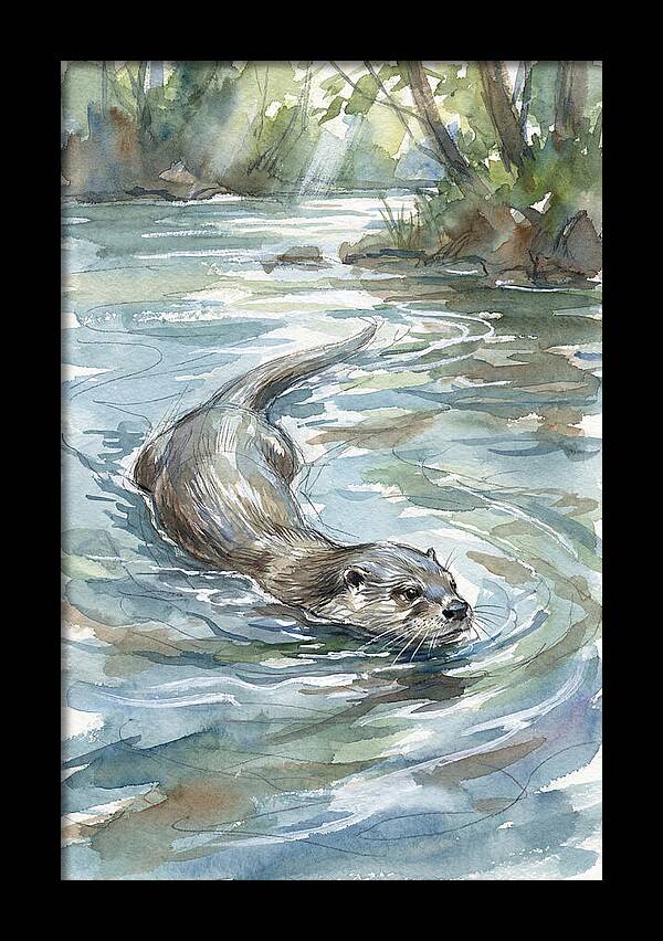 Swimming Otter In Tranquil Waters