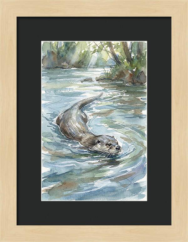 Swimming Otter In Tranquil Waters