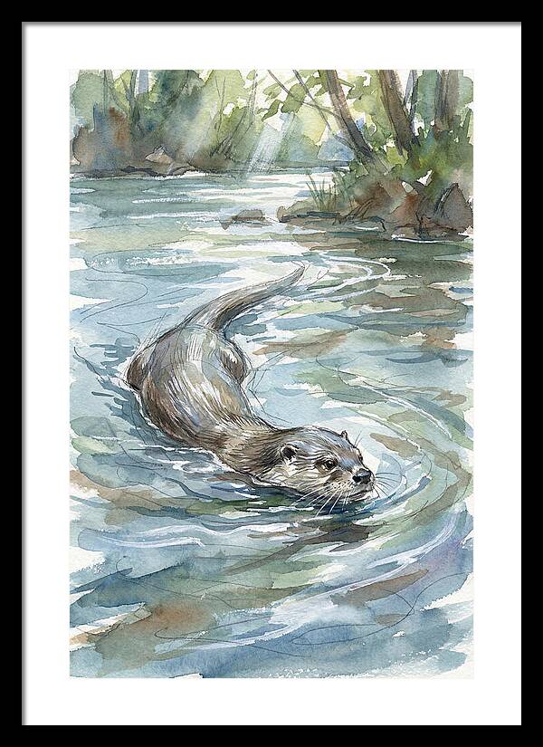Swimming Otter In Tranquil Waters