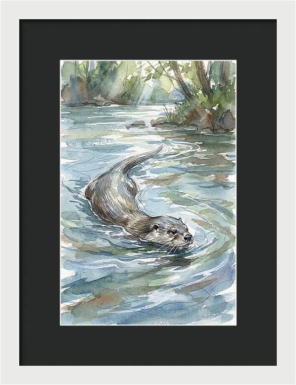 Swimming Otter In Tranquil Waters