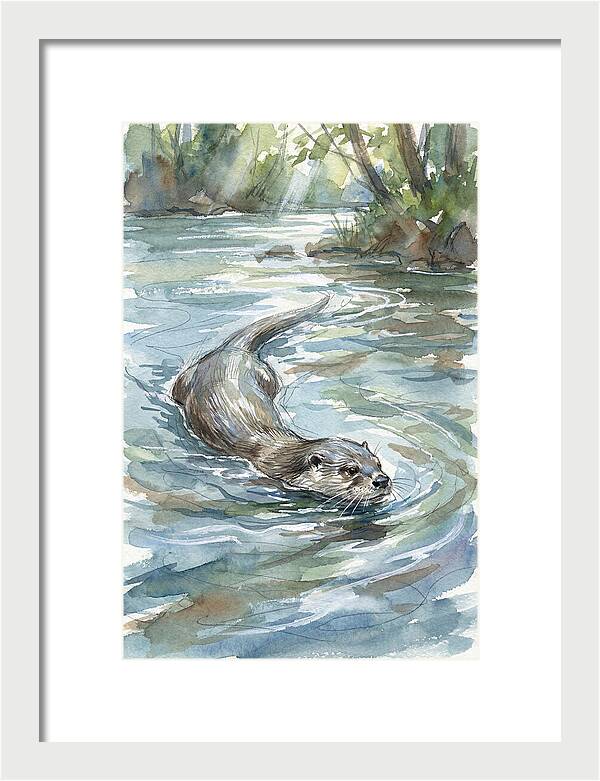 Swimming Otter In Tranquil Waters