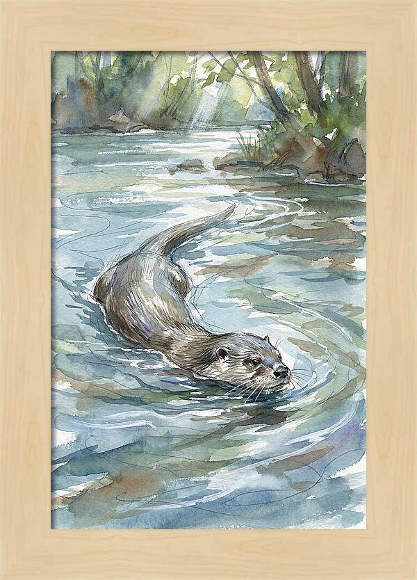 Swimming Otter In Tranquil Waters