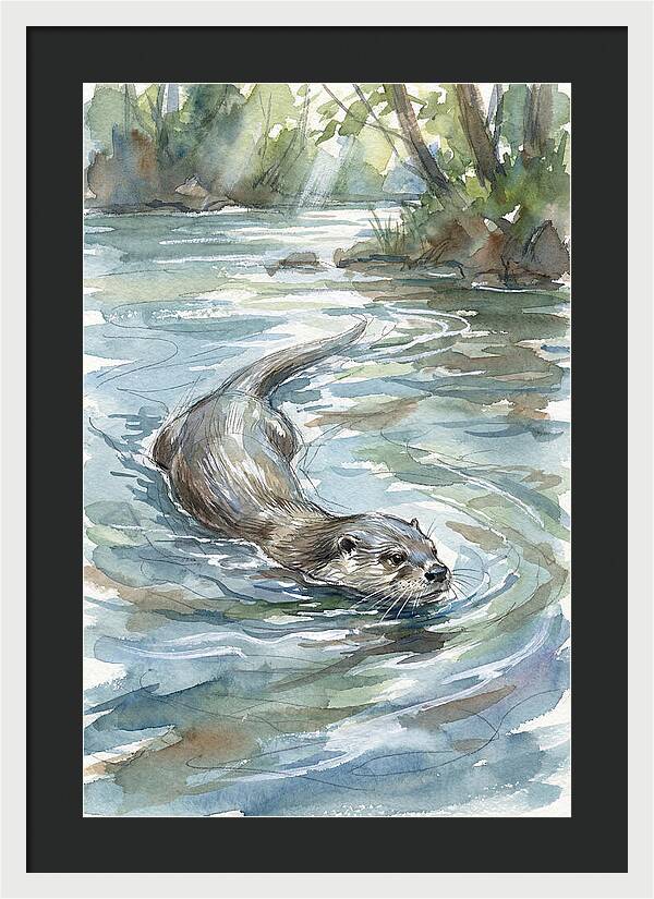 Swimming Otter In Tranquil Waters