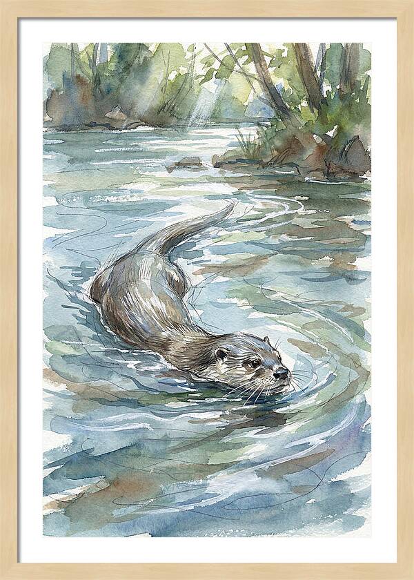 Swimming Otter In Tranquil Waters