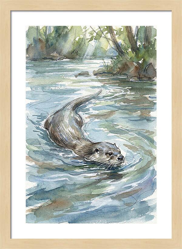 Swimming Otter In Tranquil Waters