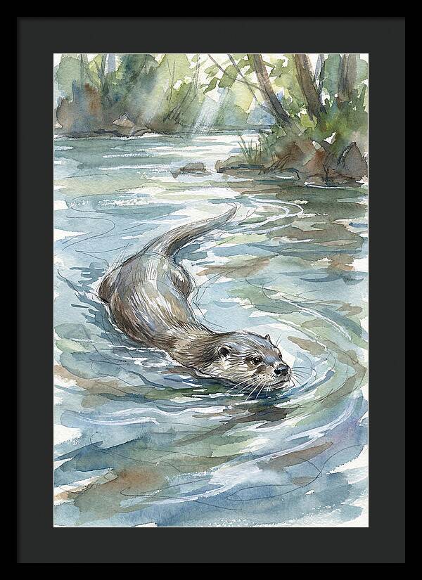 Swimming Otter In Tranquil Waters