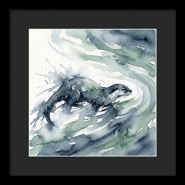 Swimming Otter In Watercolor