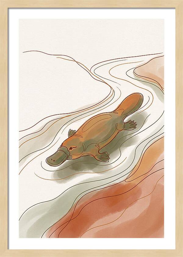 Swimming Platypus In Australian Waters