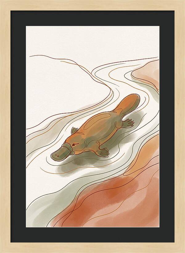 Swimming Platypus In Australian Waters
