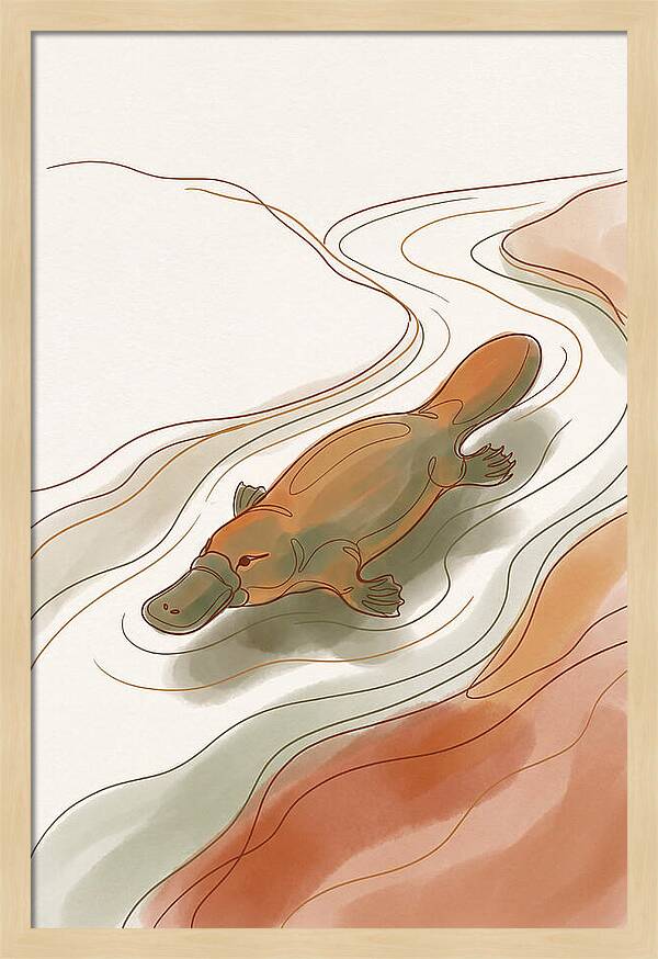 Swimming Platypus In Australian Waters