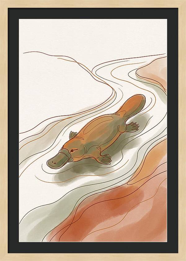 Swimming Platypus In Australian Waters
