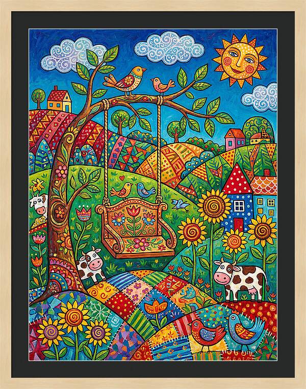 Swinging Through A Colorful Landscape