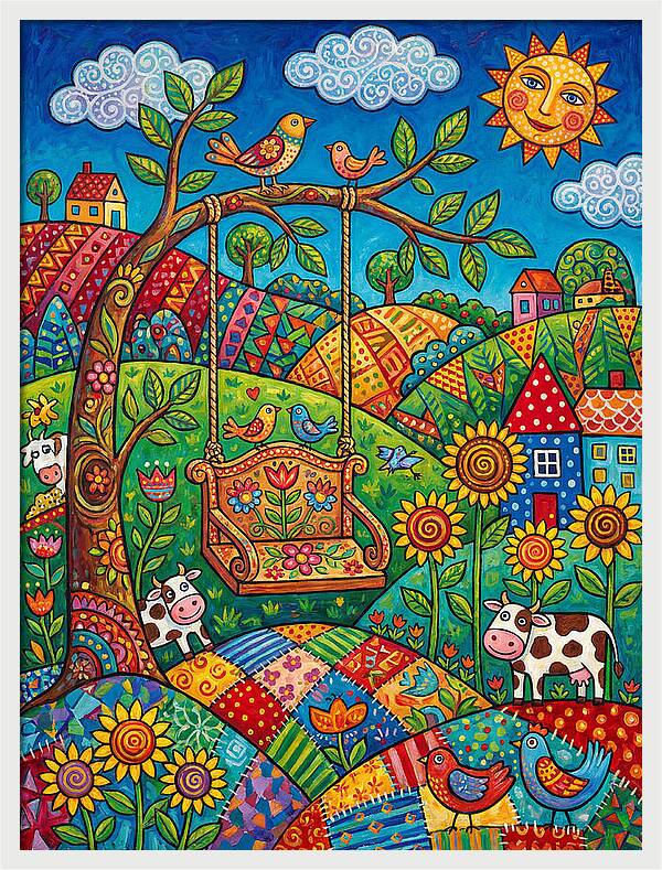 Swinging Through A Colorful Landscape