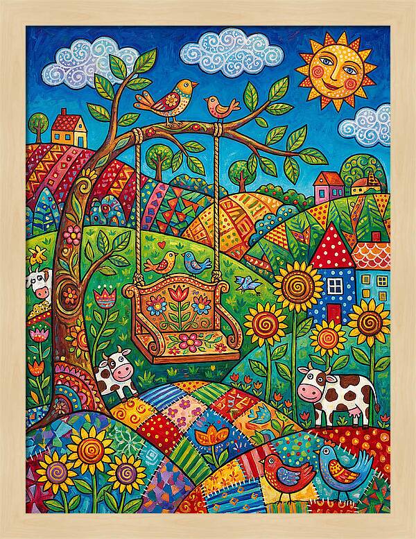 Swinging Through A Colorful Landscape