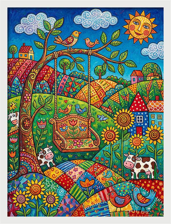 Swinging Through A Colorful Landscape