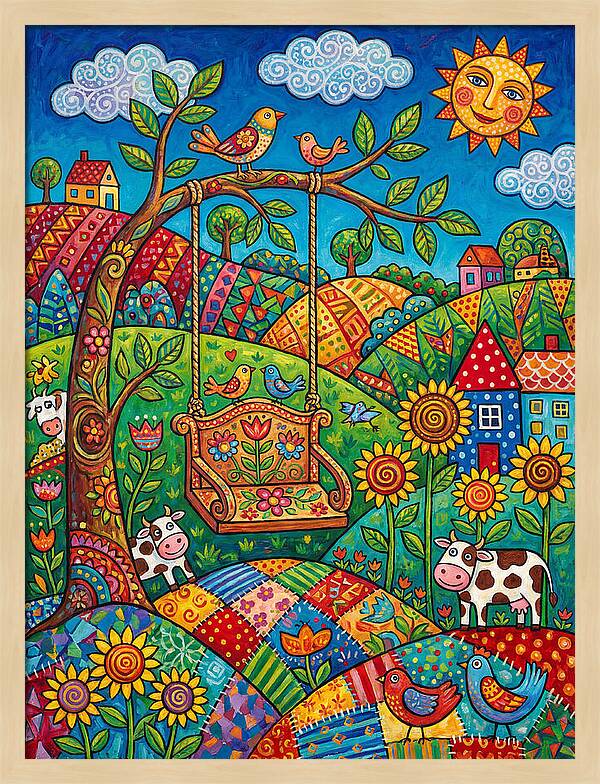Swinging Through A Colorful Landscape