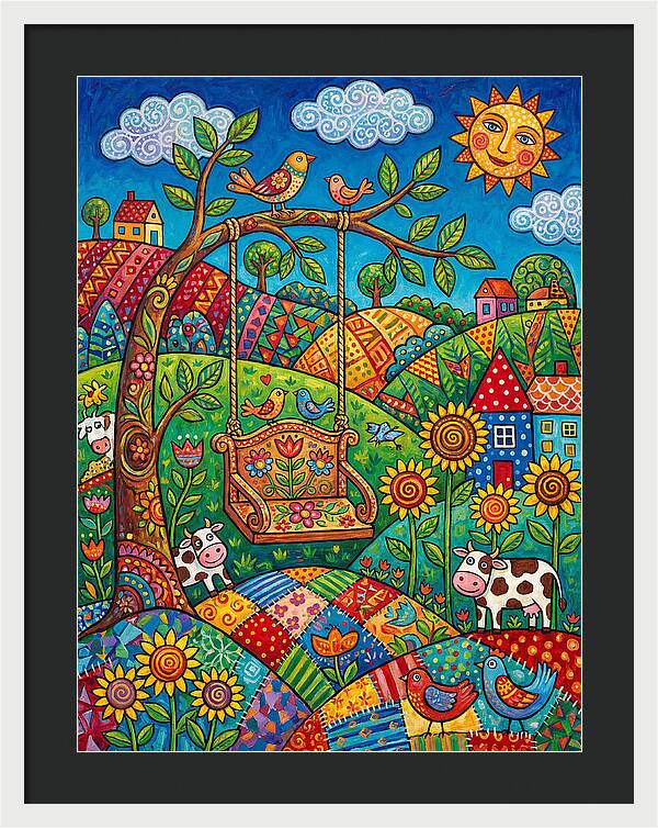Swinging Through A Colorful Landscape