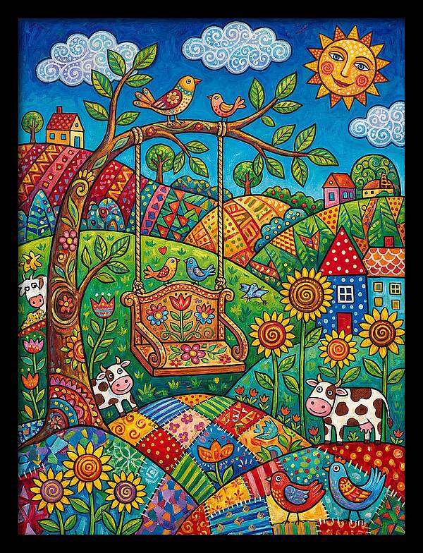 Swinging Through A Colorful Landscape