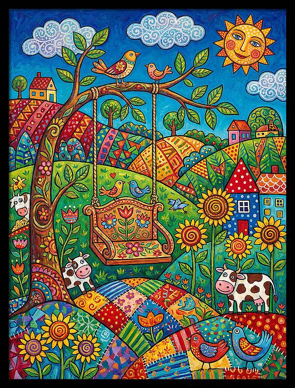 Swinging Through A Colorful Landscape
