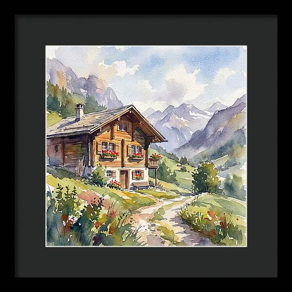 Swiss Chalet Amidst Mountains
