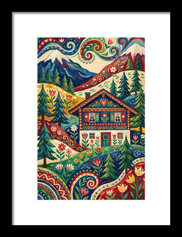 Swiss Chalet In Vibrant Landscape