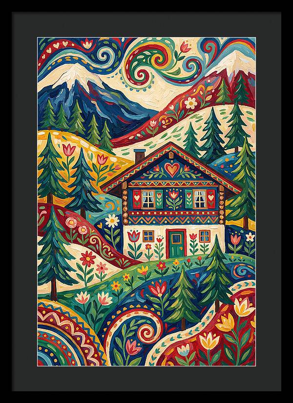 Swiss Chalet In Vibrant Landscape