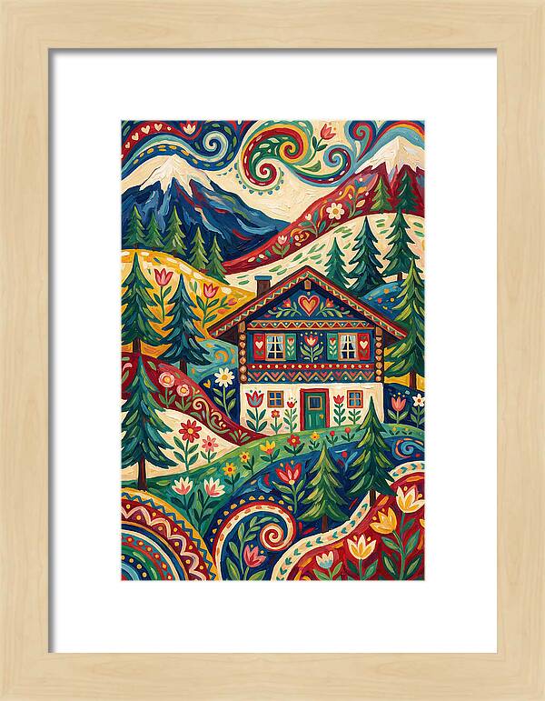Swiss Chalet In Vibrant Landscape