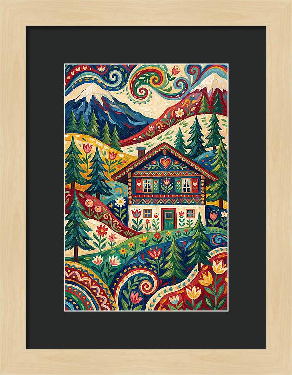 Swiss Chalet In Vibrant Landscape