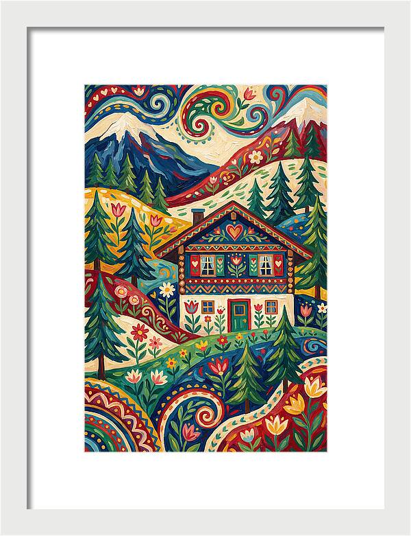 Swiss Chalet In Vibrant Landscape