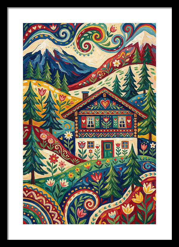 Swiss Chalet In Vibrant Landscape
