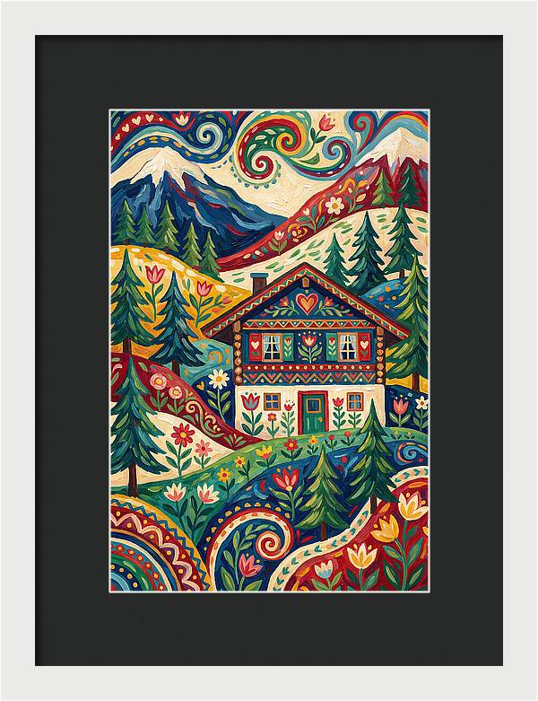 Swiss Chalet In Vibrant Landscape