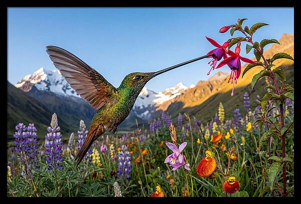 Sword Billed Hummingbird Feeding