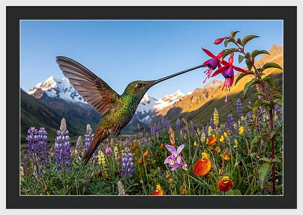 Sword Billed Hummingbird Feeding