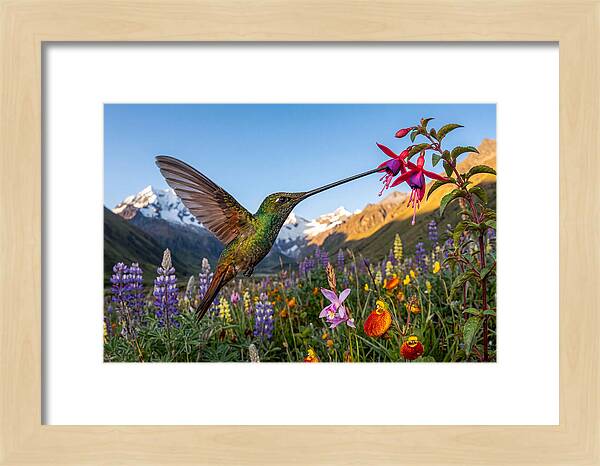 Sword Billed Hummingbird Feeding