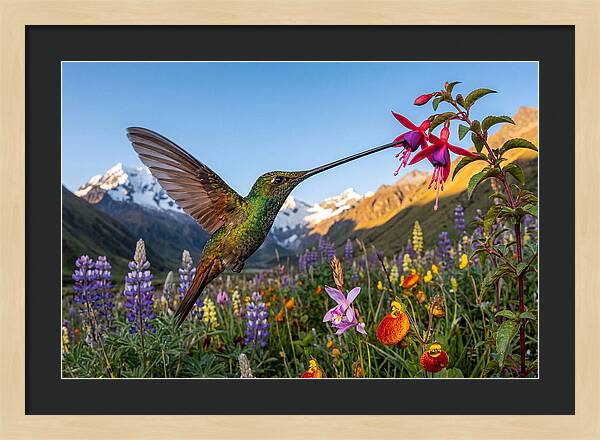 Sword Billed Hummingbird Feeding