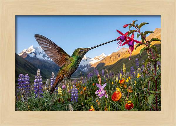 Sword Billed Hummingbird Feeding